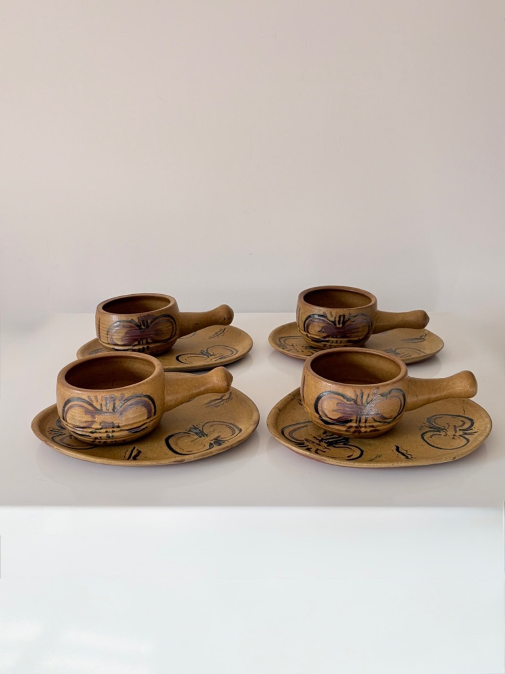 Pinecroft Pottery Soup & Sandwich Sets Canadian Rustic Cabin Stoneware Pottery - Picture 12 of 14